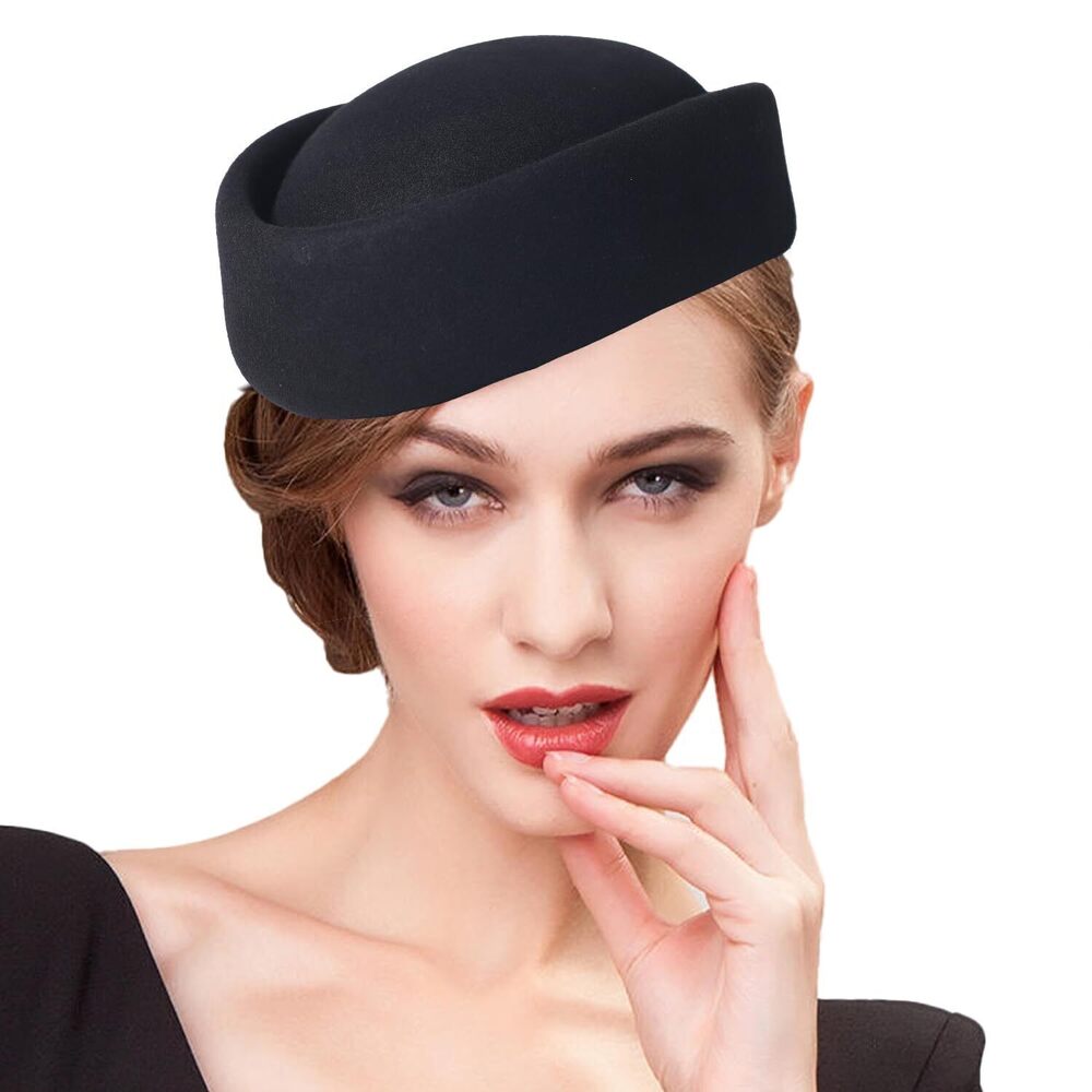 2901 Small Top Hats Elegant Millinery Beret Wool Felt Fedoras Church 2024